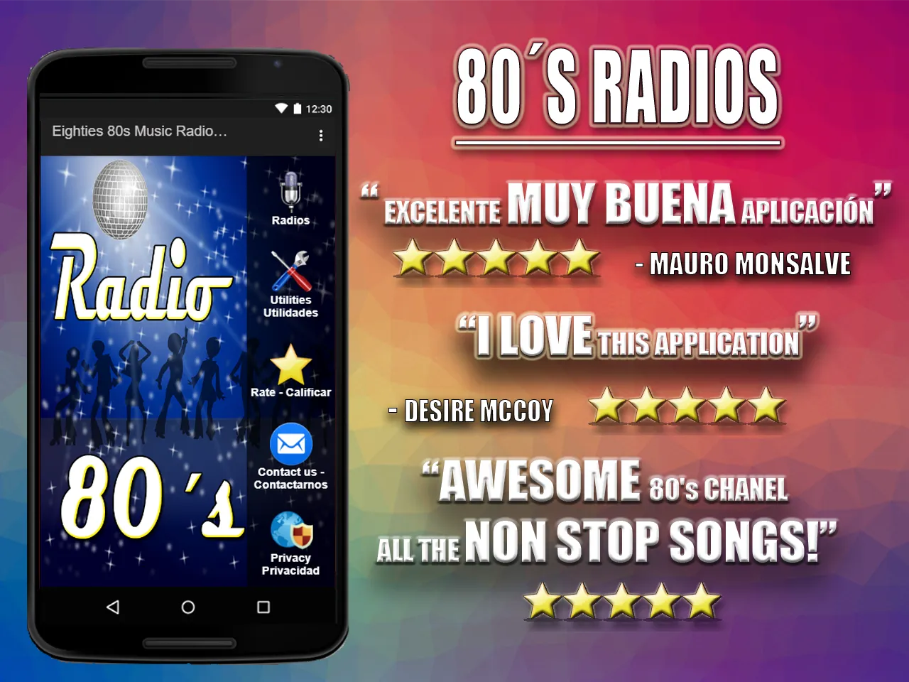 80s Music Radios Free. Eightie | Indus Appstore | Screenshot