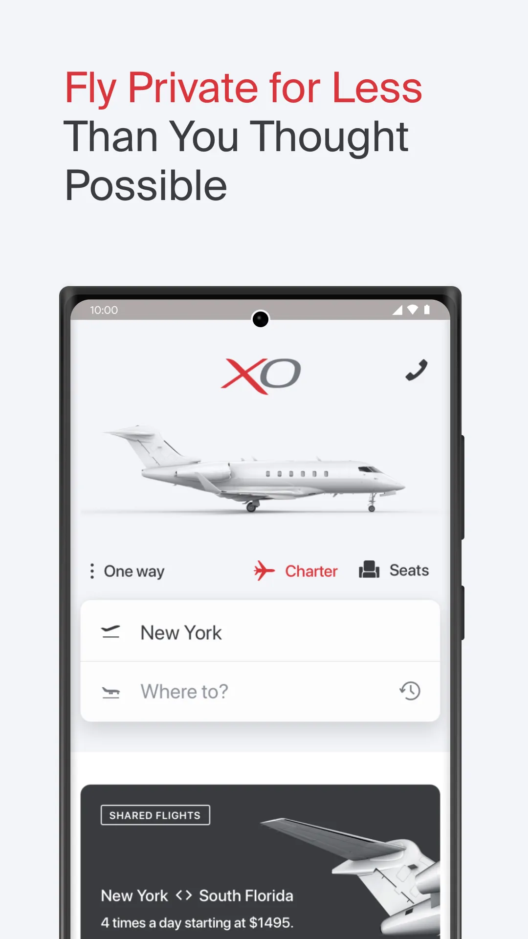 XO - Book a private jet | Indus Appstore | Screenshot