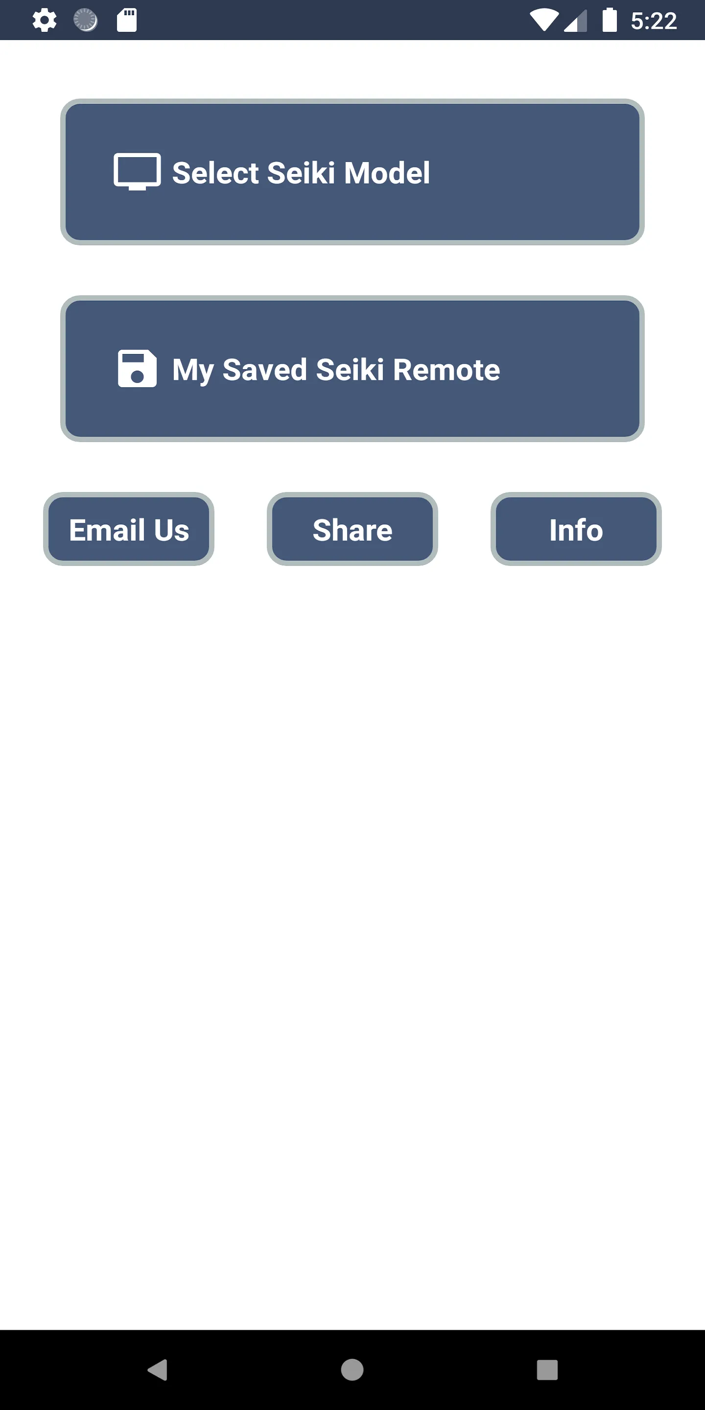 Seiki TV Remote Control | Indus Appstore | Screenshot