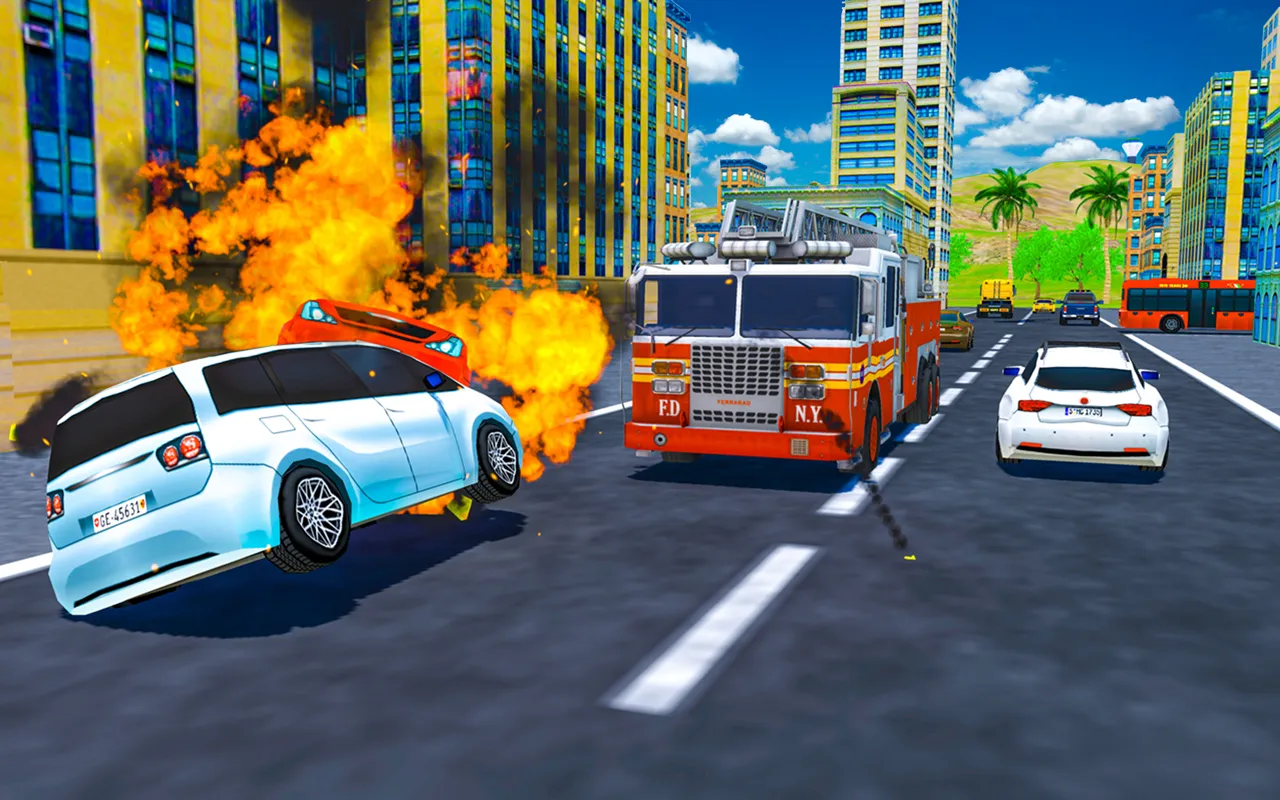 Flying Robot Fire Truck Game | Indus Appstore | Screenshot