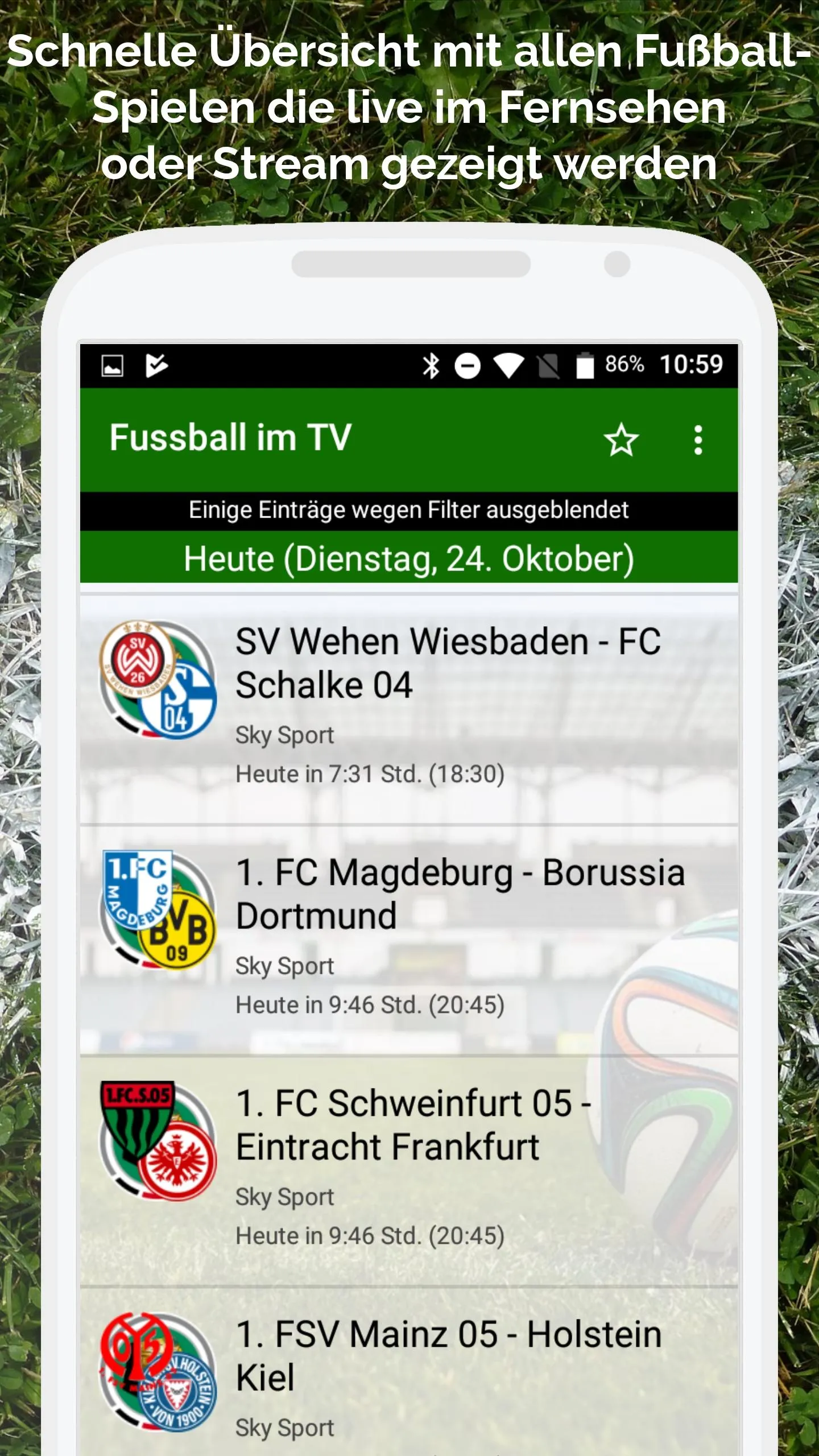 Fussball im TV live | Indus Appstore | Screenshot