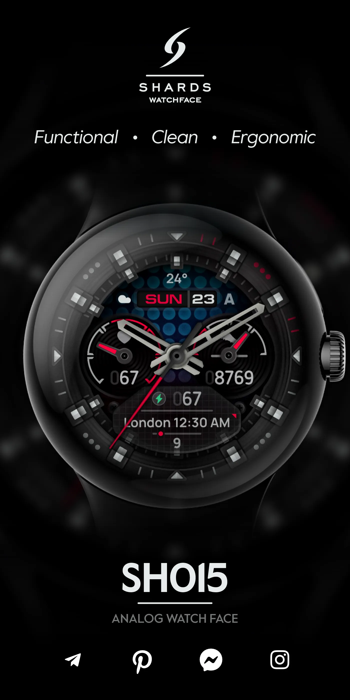 SH015 Watch Face, WearOS watch | Indus Appstore | Screenshot