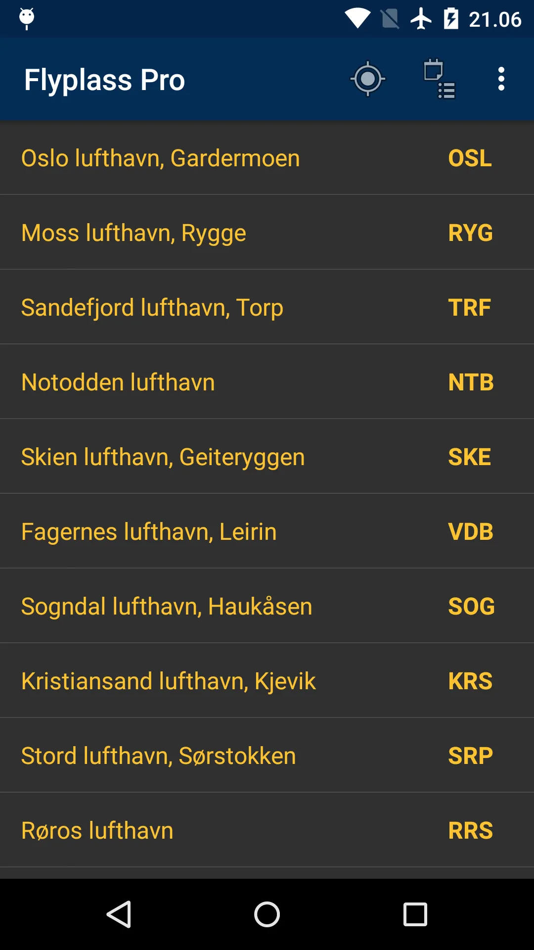 Airports in Norway | Indus Appstore | Screenshot