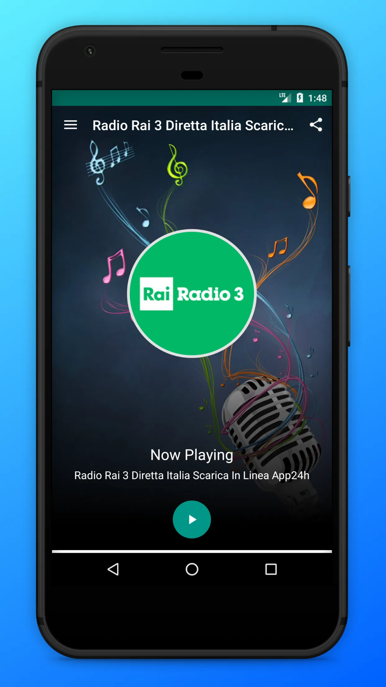 Radio Rai 3 Diretta Italia App | Indus Appstore | Screenshot