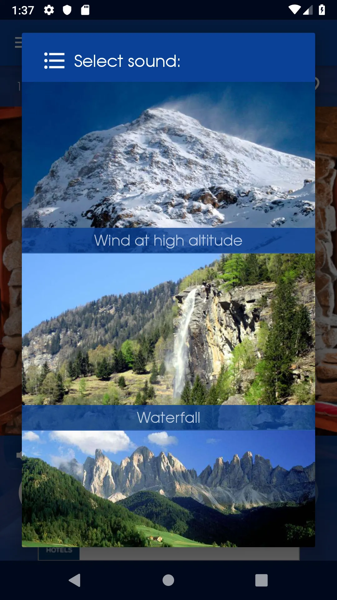 Relax Mountain Sleeping sounds | Indus Appstore | Screenshot