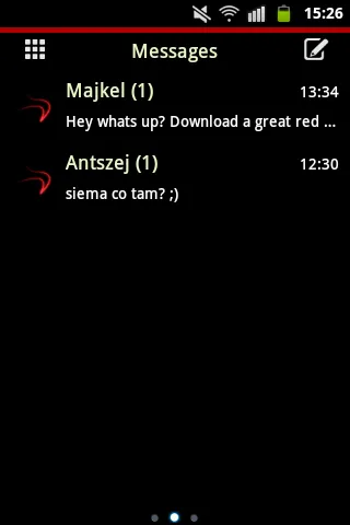 Theme Red Neon GO SMS | Indus Appstore | Screenshot