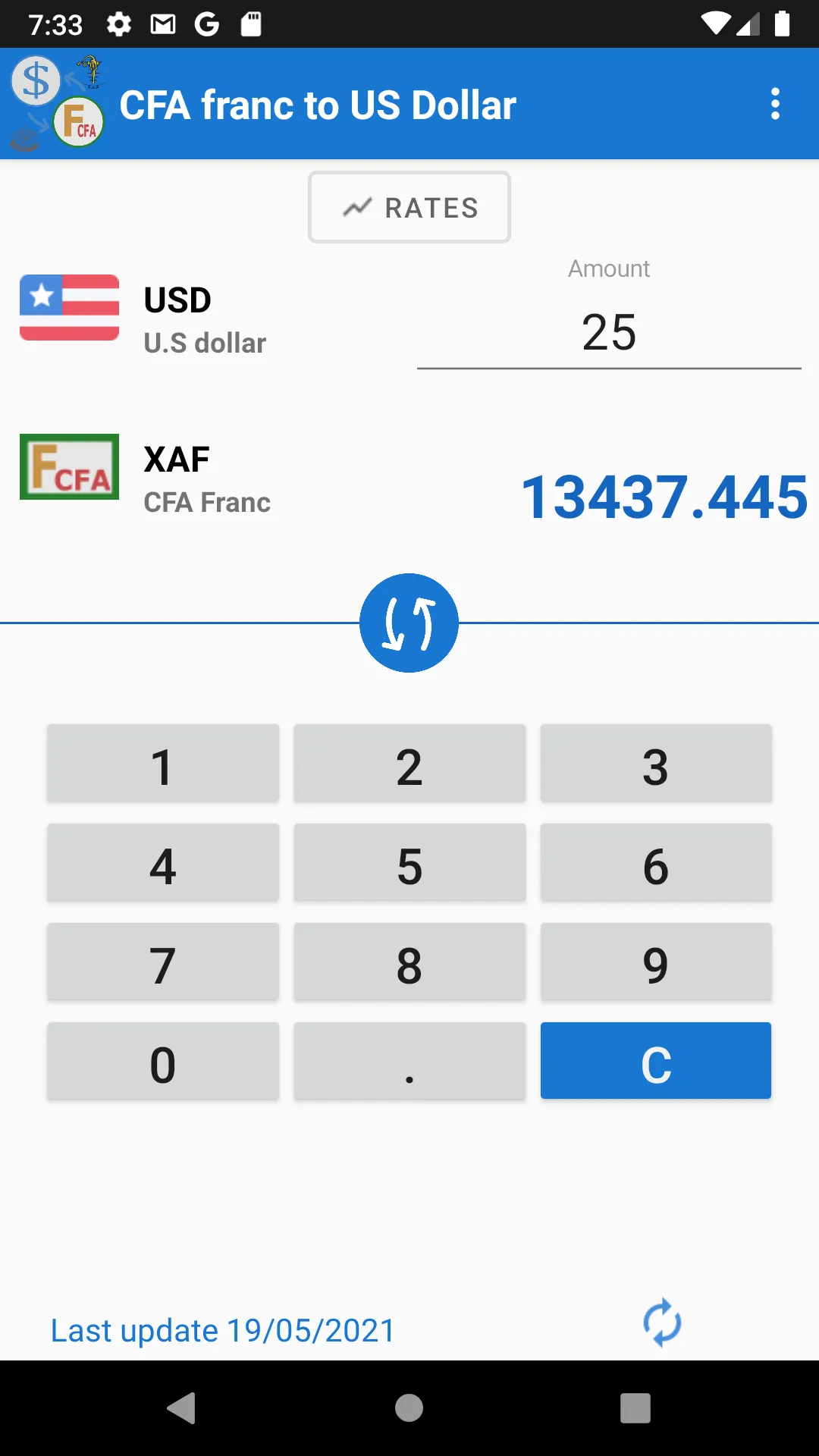 US Dollar to CFA franc convert | Indus Appstore | Screenshot