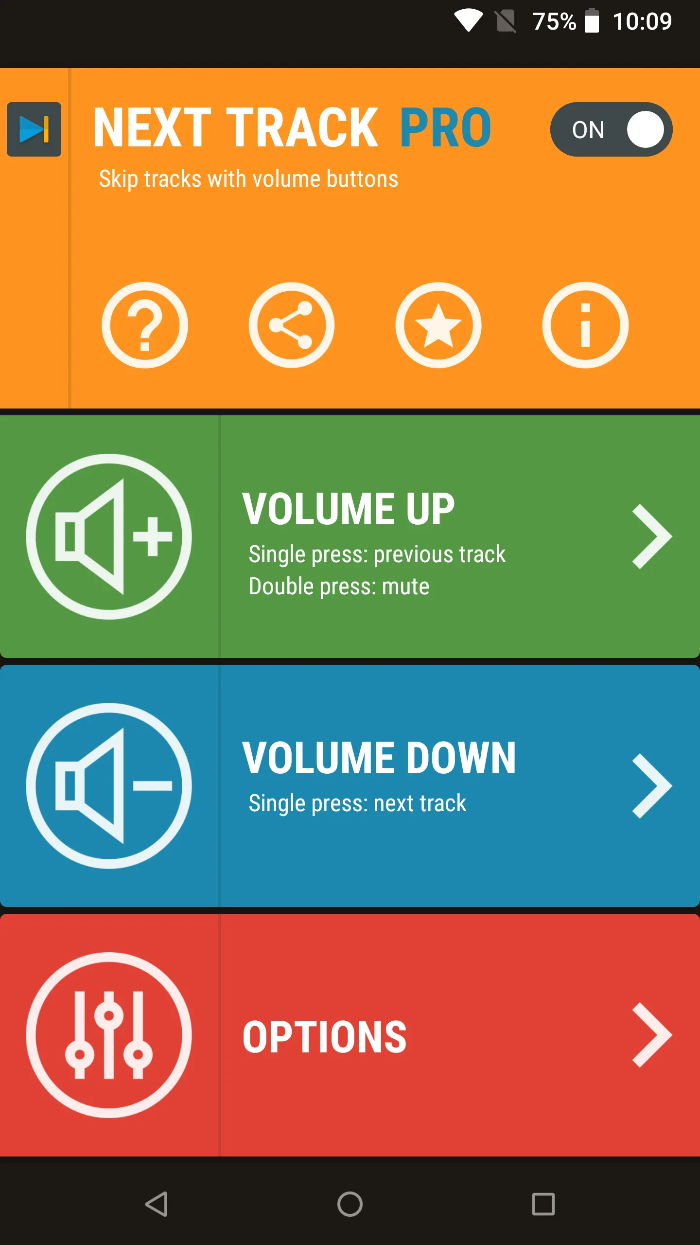 Next Track: Volume button skip | Indus Appstore | Screenshot