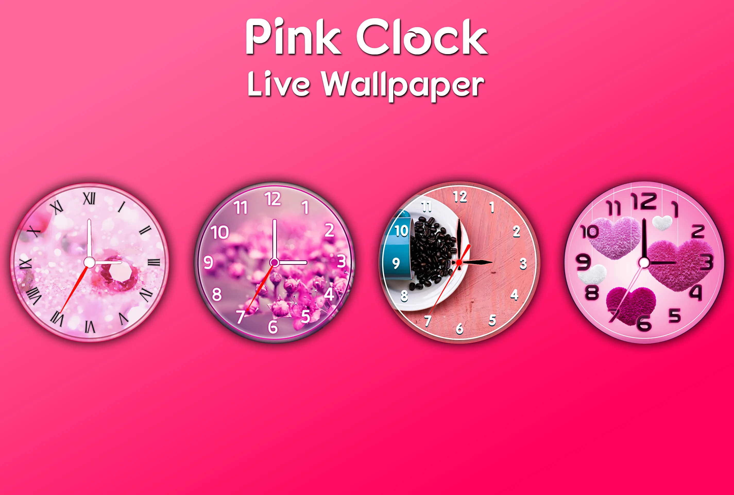 Pink Clock Live Wallpaper | Indus Appstore | Screenshot