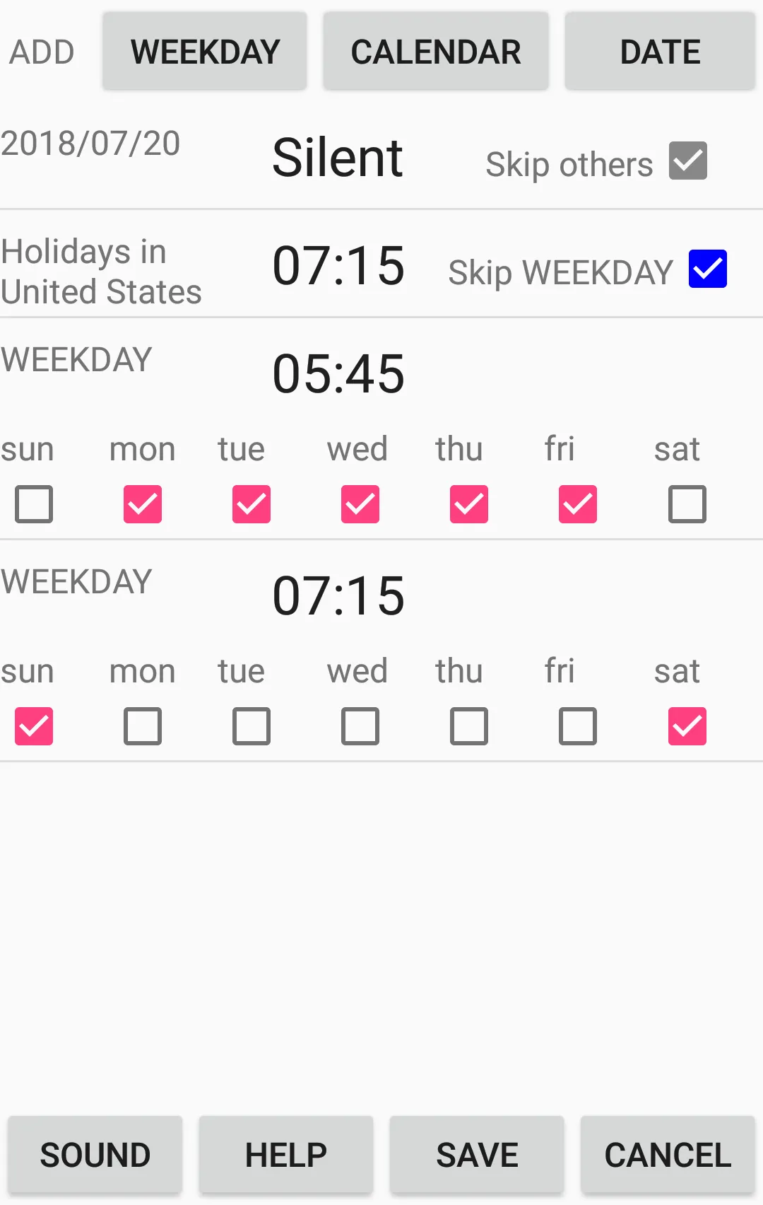 Holiday Alarm Clock Manager | Indus Appstore | Screenshot