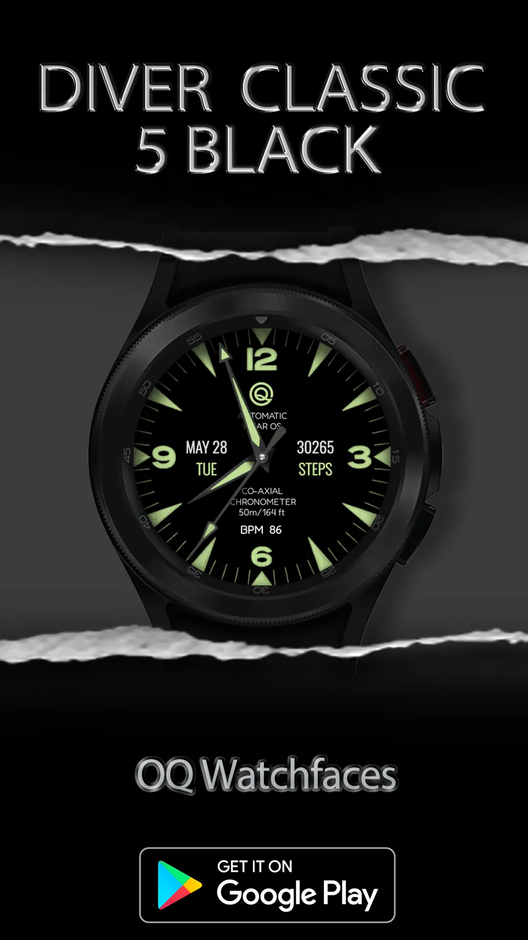 Diver 5 Black For Wear OS 4 | Indus Appstore | Screenshot