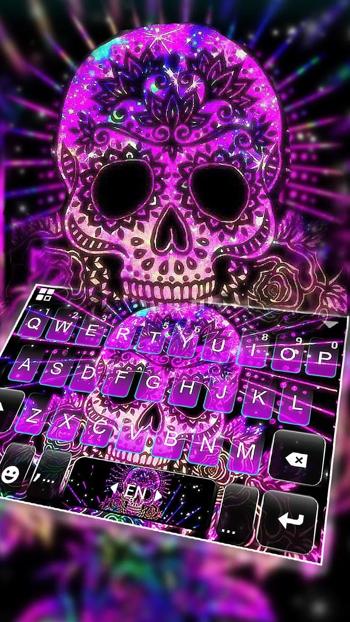 Mandala Sugar Skull Keyboard T | Indus Appstore | Screenshot