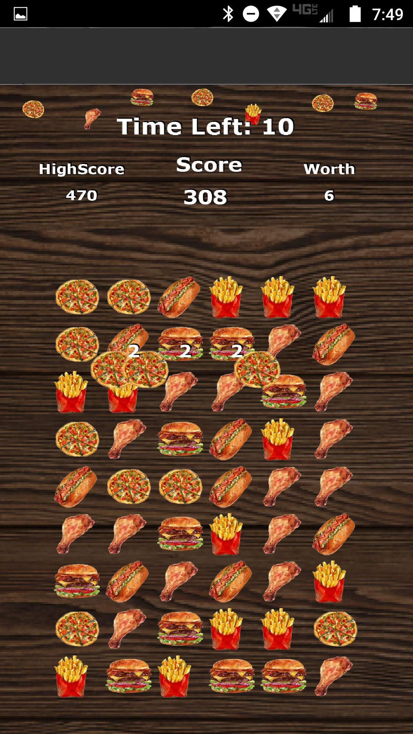 Pizza Burger Match 3 Game | Indus Appstore | Screenshot