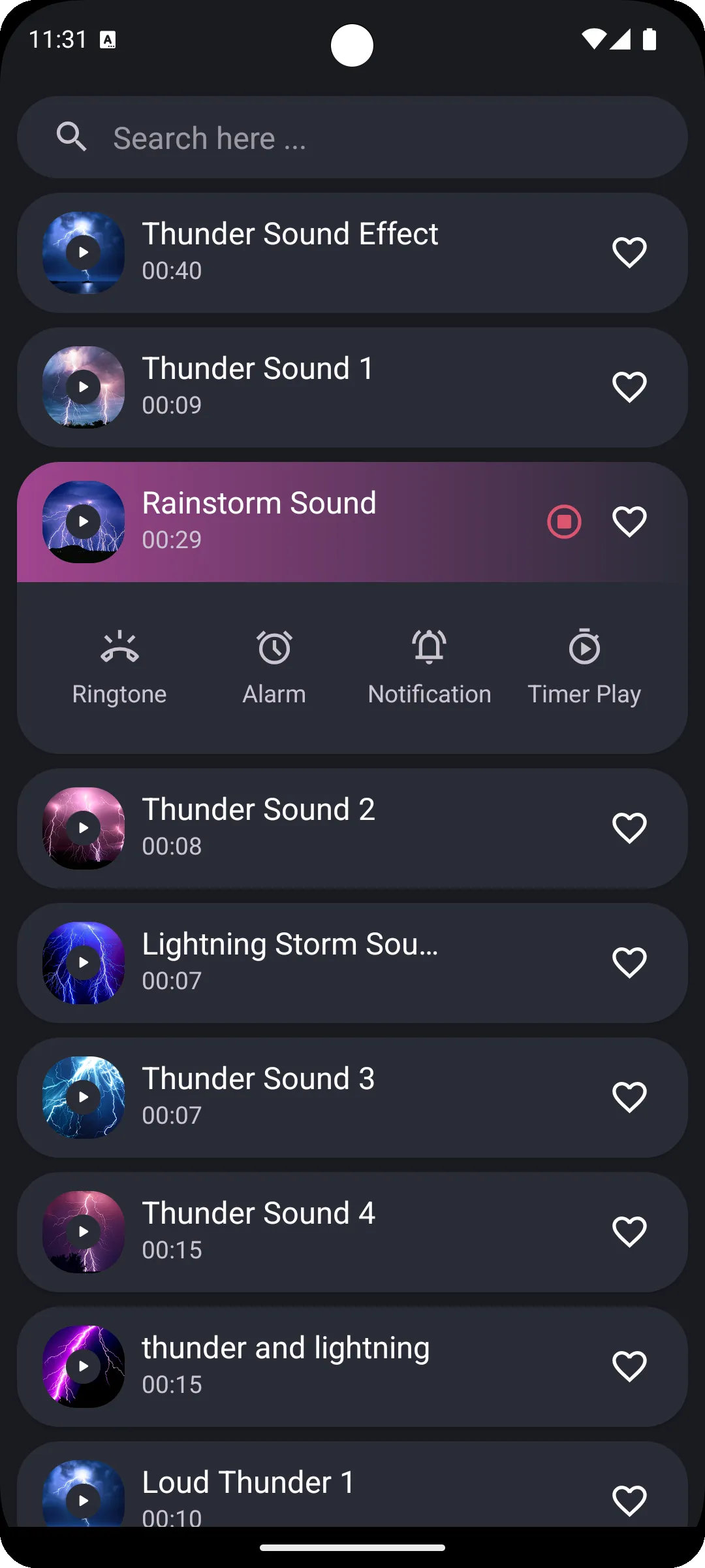 Thunder and Lightning Sounds | Indus Appstore | Screenshot