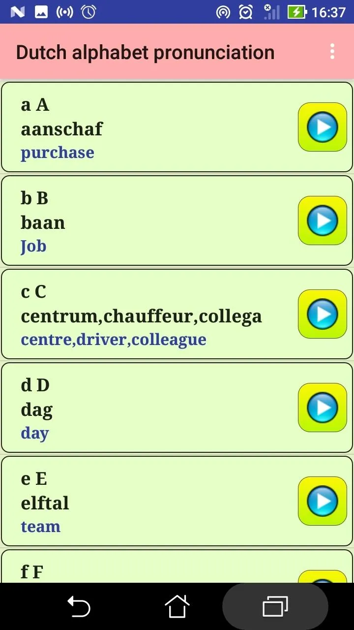 Dutch alphabet pronunciation | Indus Appstore | Screenshot