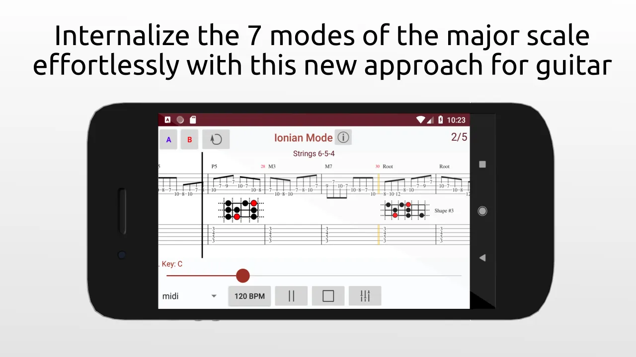 iGuitar Major Scale Modes Lite | Indus Appstore | Screenshot