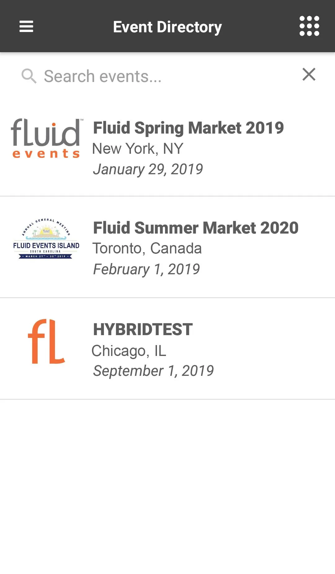 Fluid Events | Indus Appstore | Screenshot