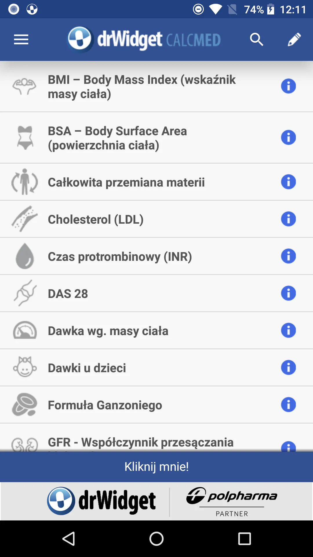 DrWidget CalcMed | Indus Appstore | Screenshot