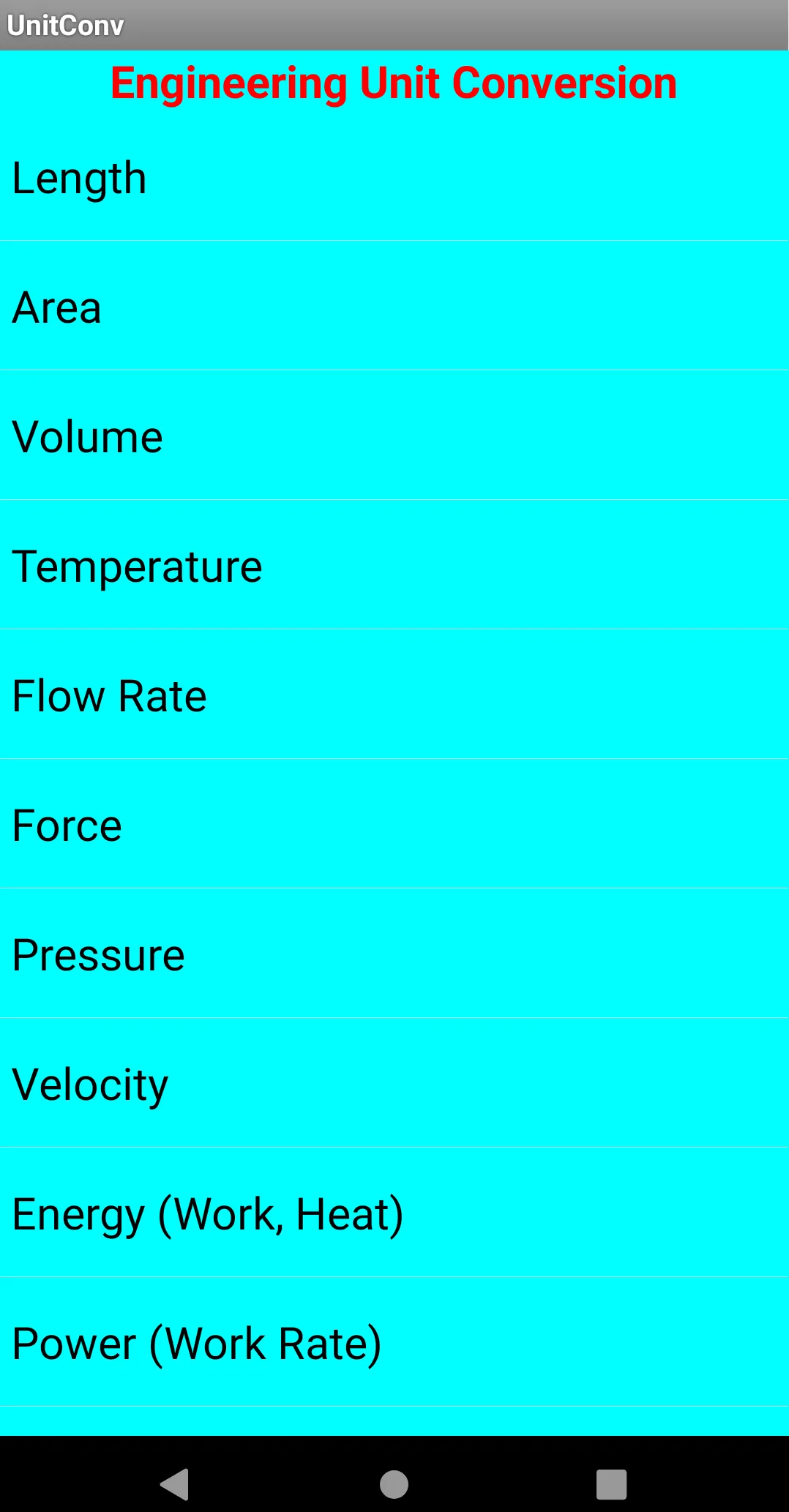 Engineering Unit Conversion | Indus Appstore | Screenshot