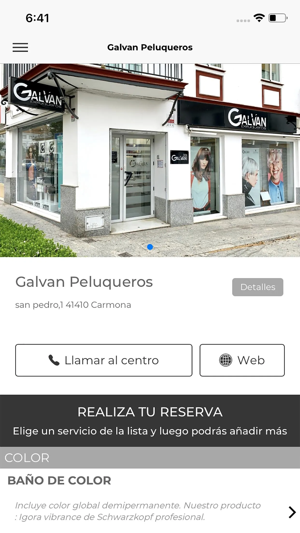 Galvan Peluqueros | Indus Appstore | Screenshot