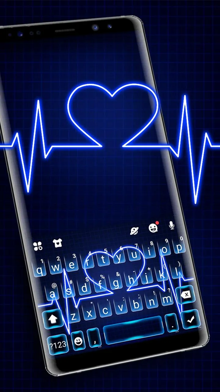 Neon Blue Heartbeat Keyboard T | Indus Appstore | Screenshot