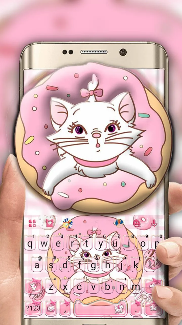 Pinky Cat Donut Keyboard Theme | Indus Appstore | Screenshot