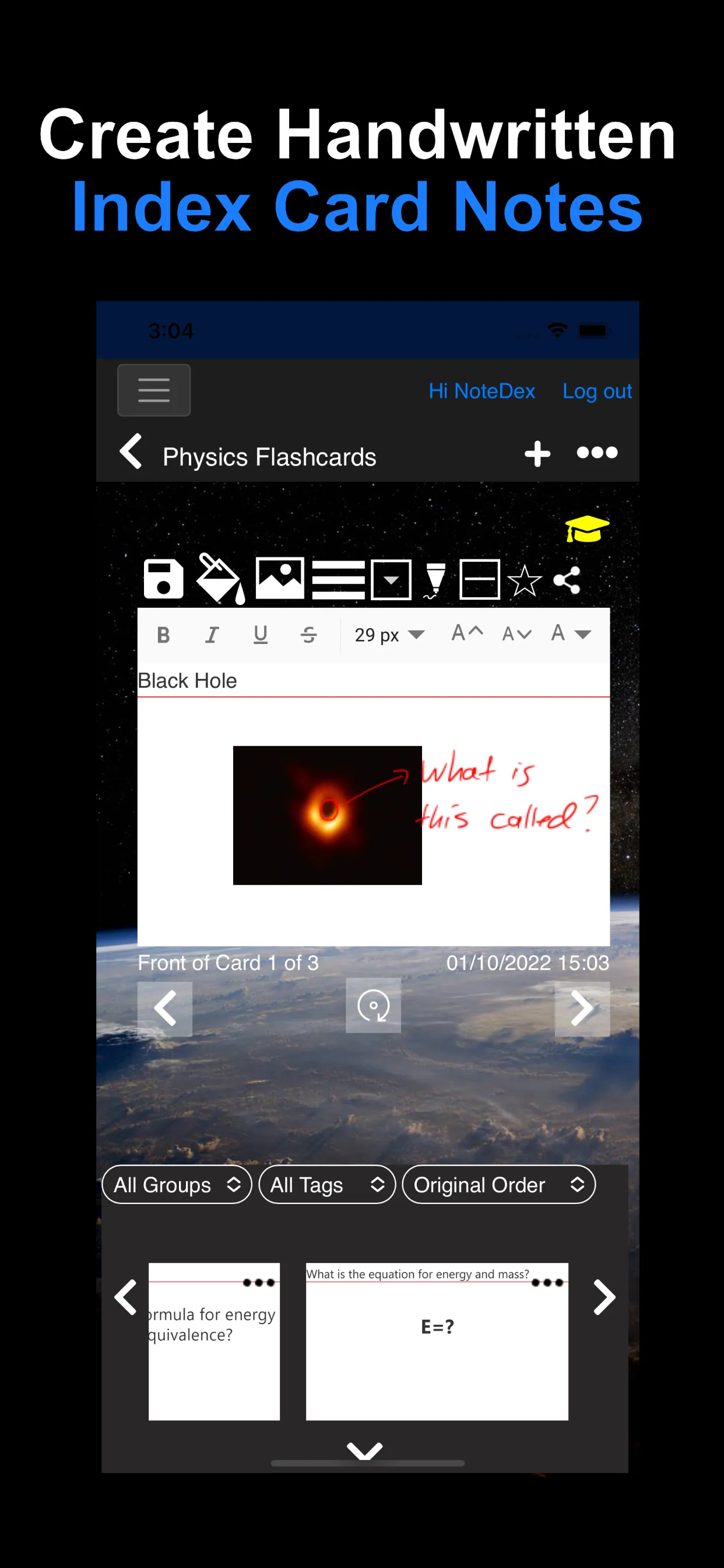 NoteDex: Index Cards Flashcard | Indus Appstore | Screenshot