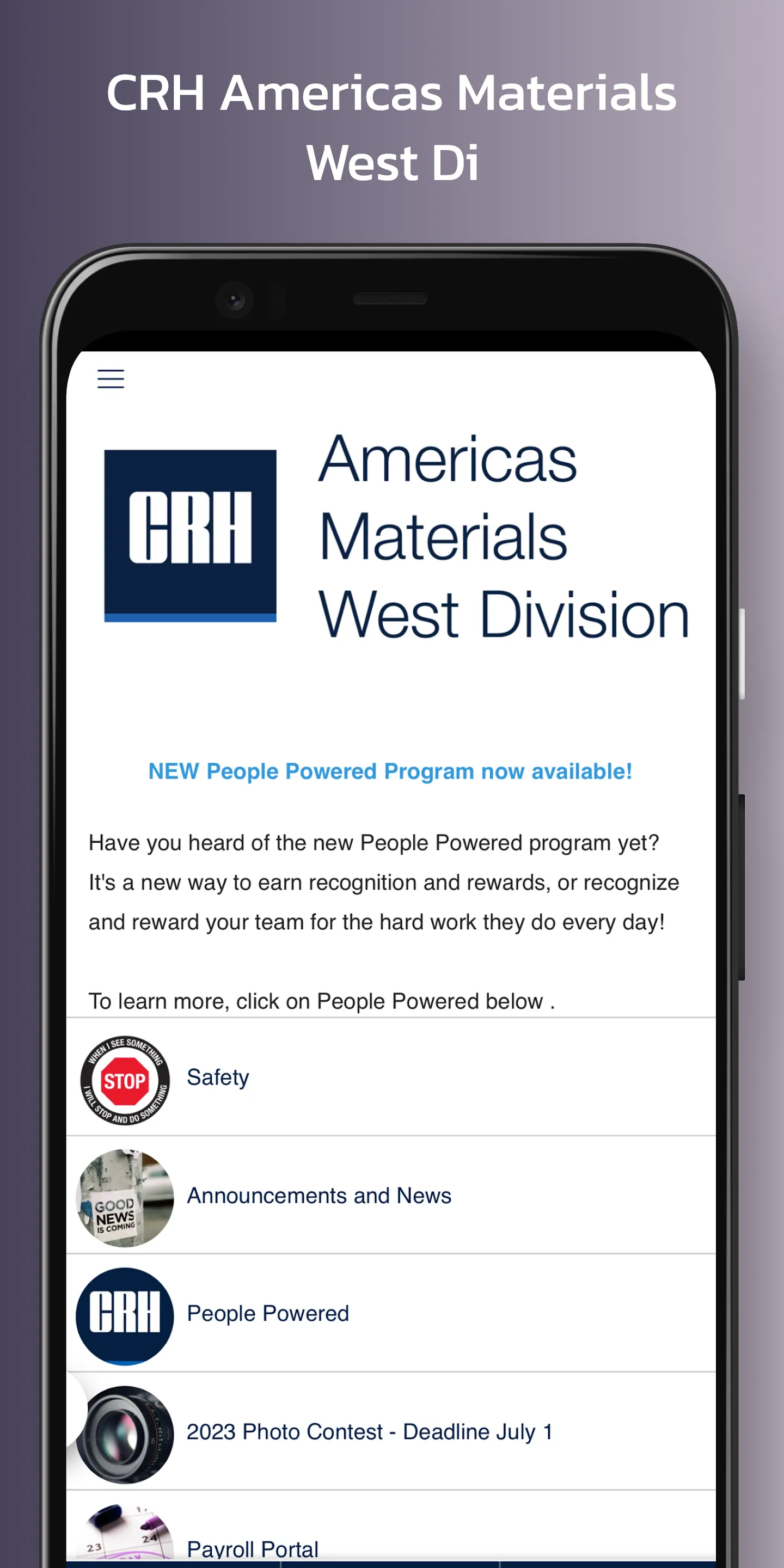 CRH Americas Materials West Di | Indus Appstore | Screenshot