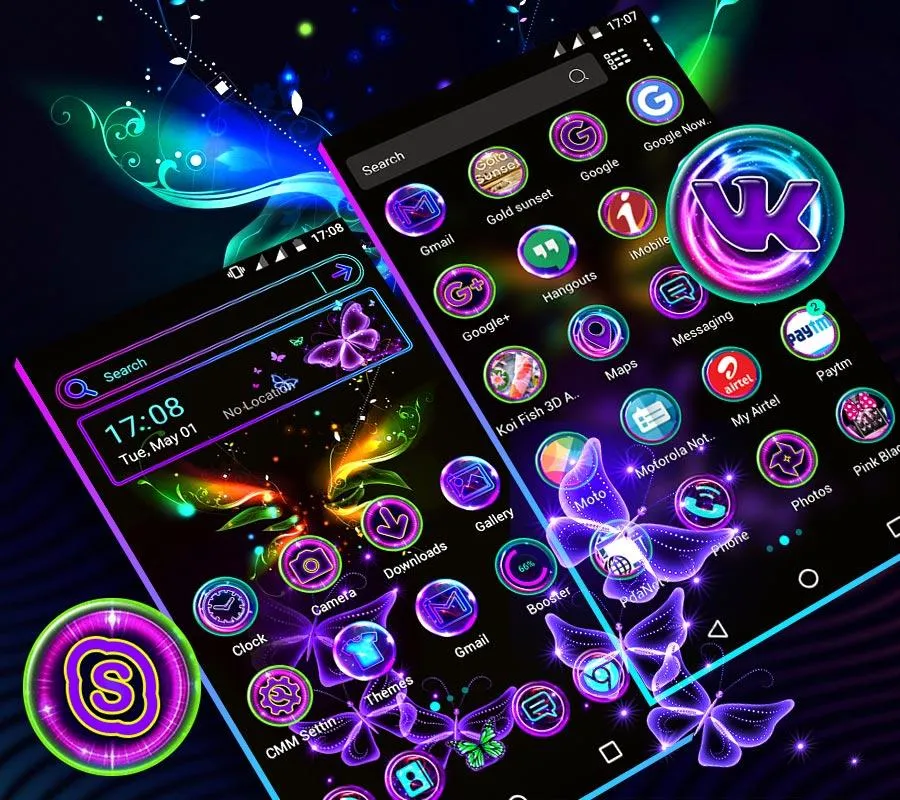 Glow Butterfly Launcher Theme | Indus Appstore | Screenshot