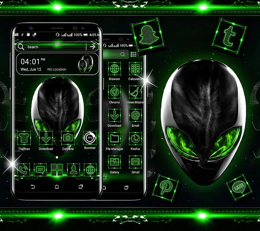 Alien Green Launcher Theme | Indus Appstore | Screenshot