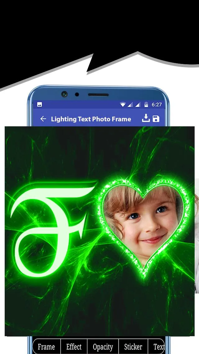 Lighting Text Photo Frame | Indus Appstore | Screenshot