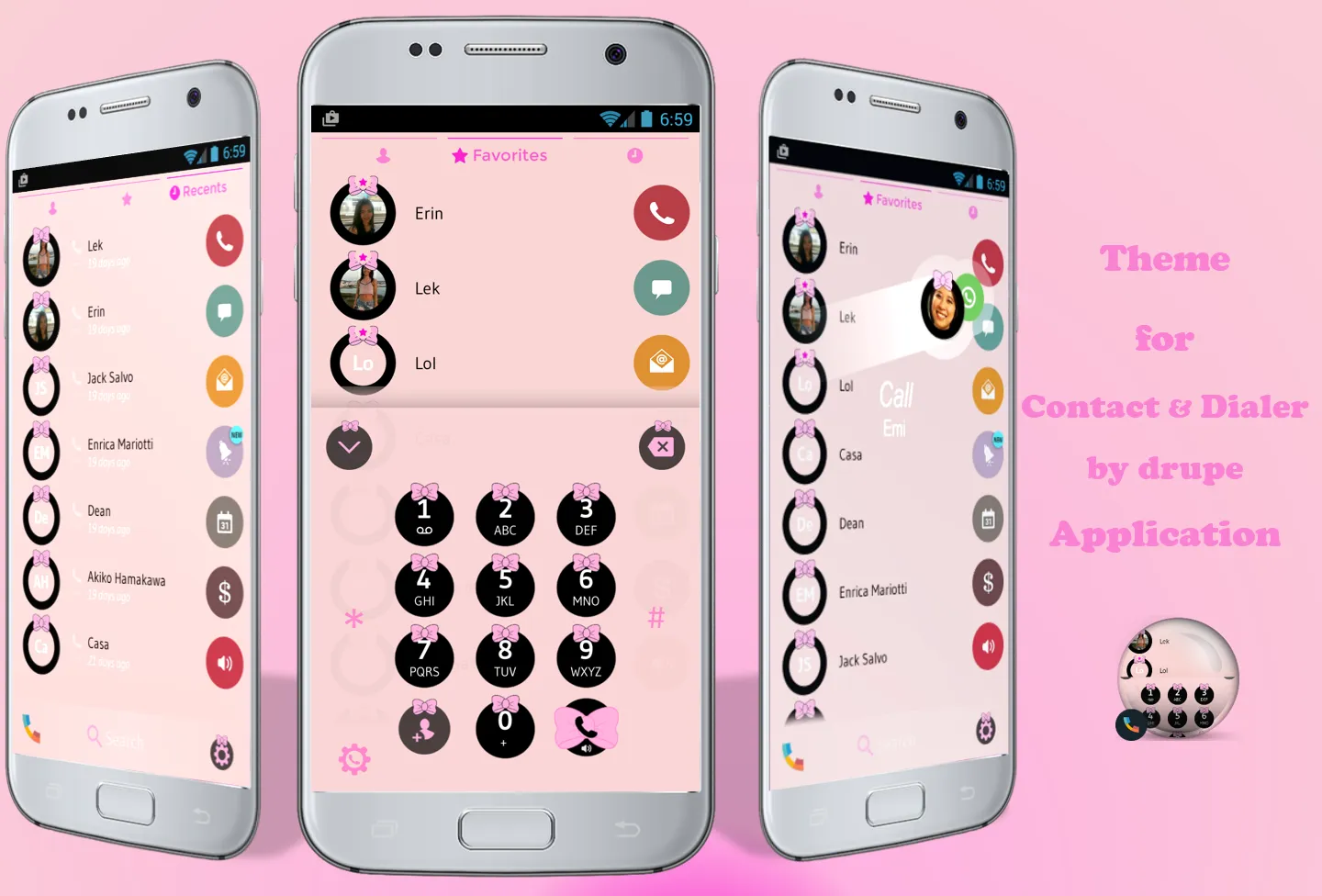 Theme Dialer Ribbon Pink | Indus Appstore | Screenshot