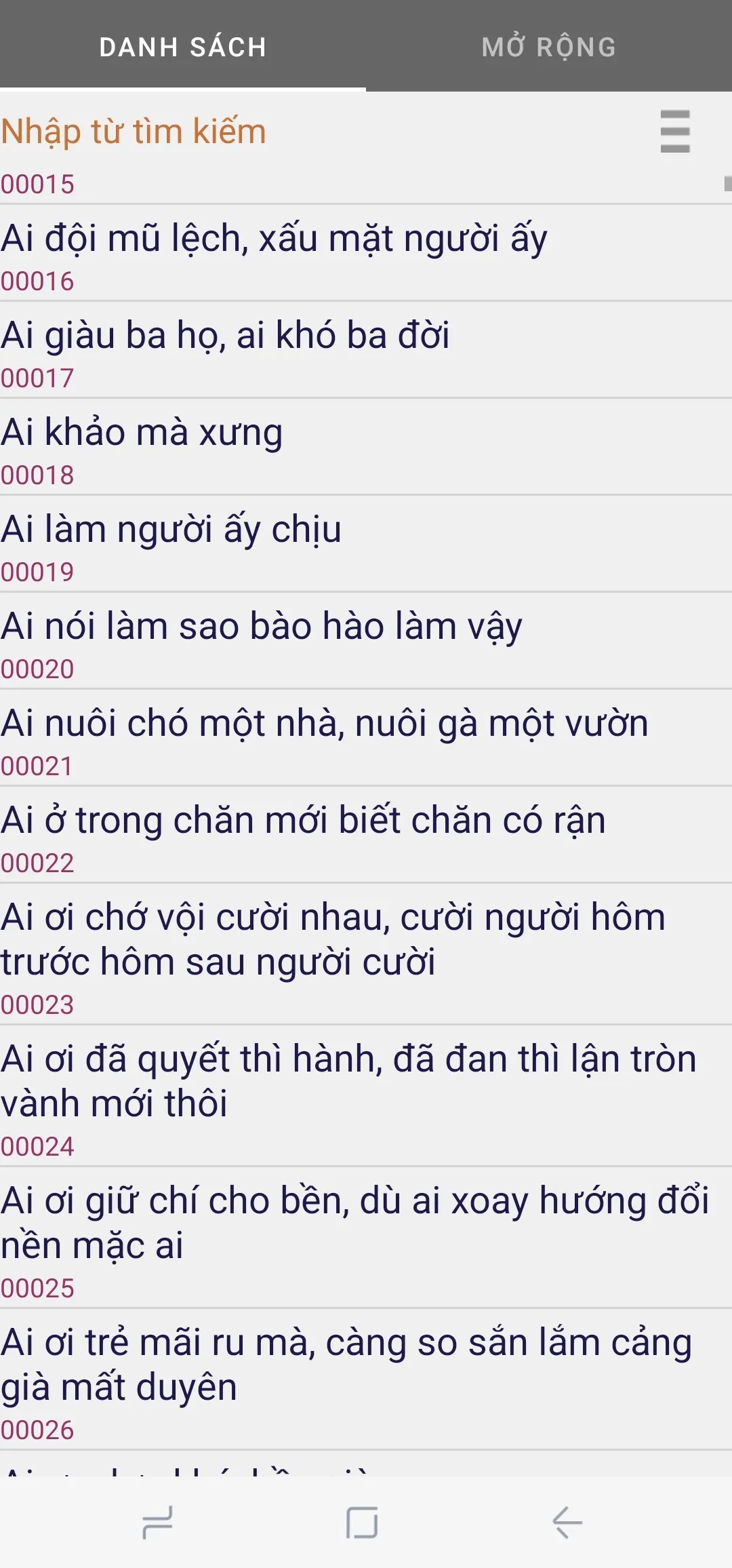 Vietnamese proverbs | Indus Appstore | Screenshot