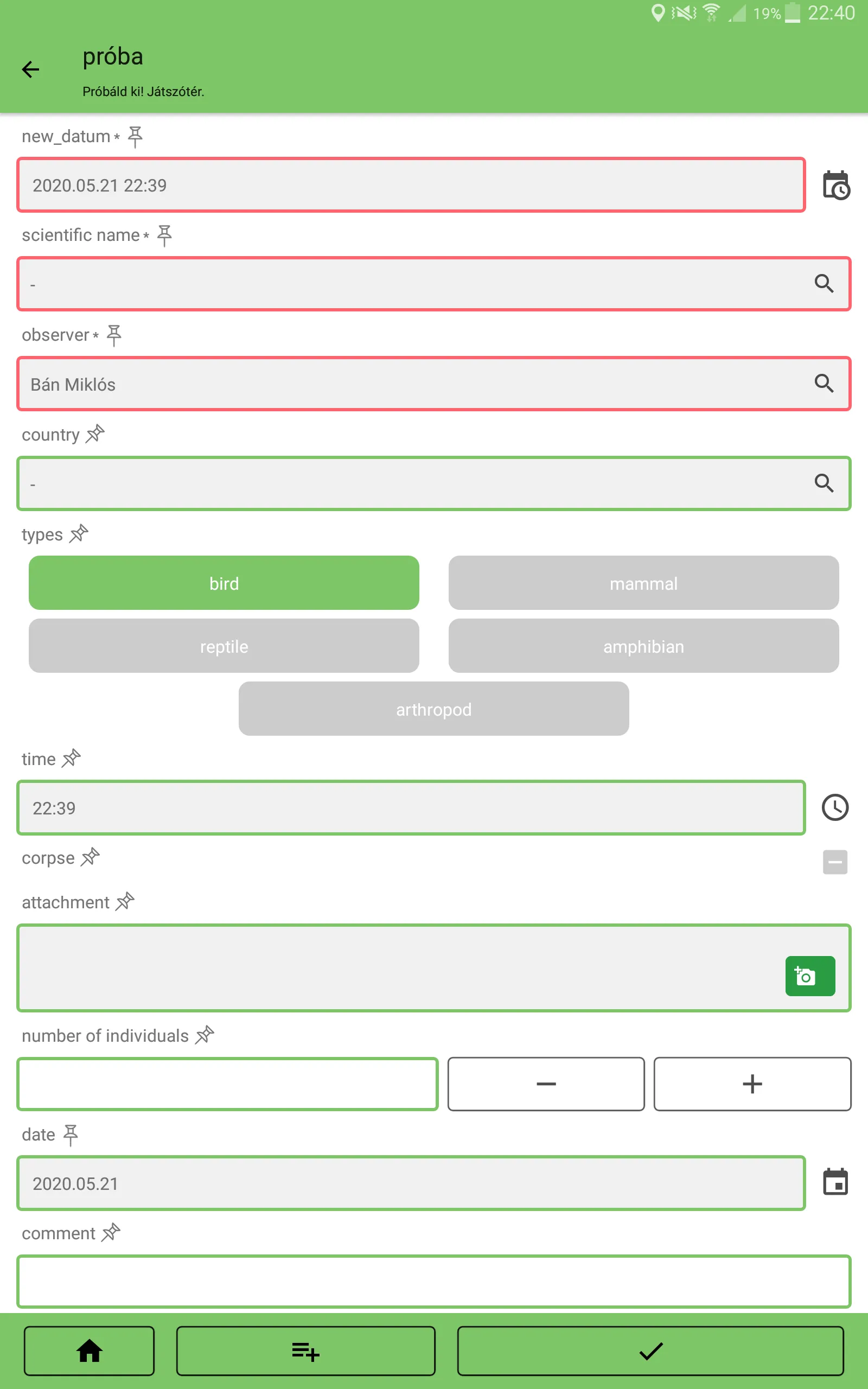 OpenBioMaps data forms | Indus Appstore | Screenshot