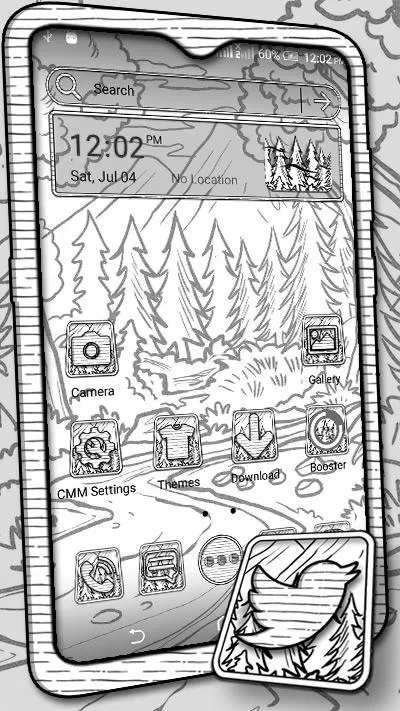 Forest Sketch Launcher Theme | Indus Appstore | Screenshot