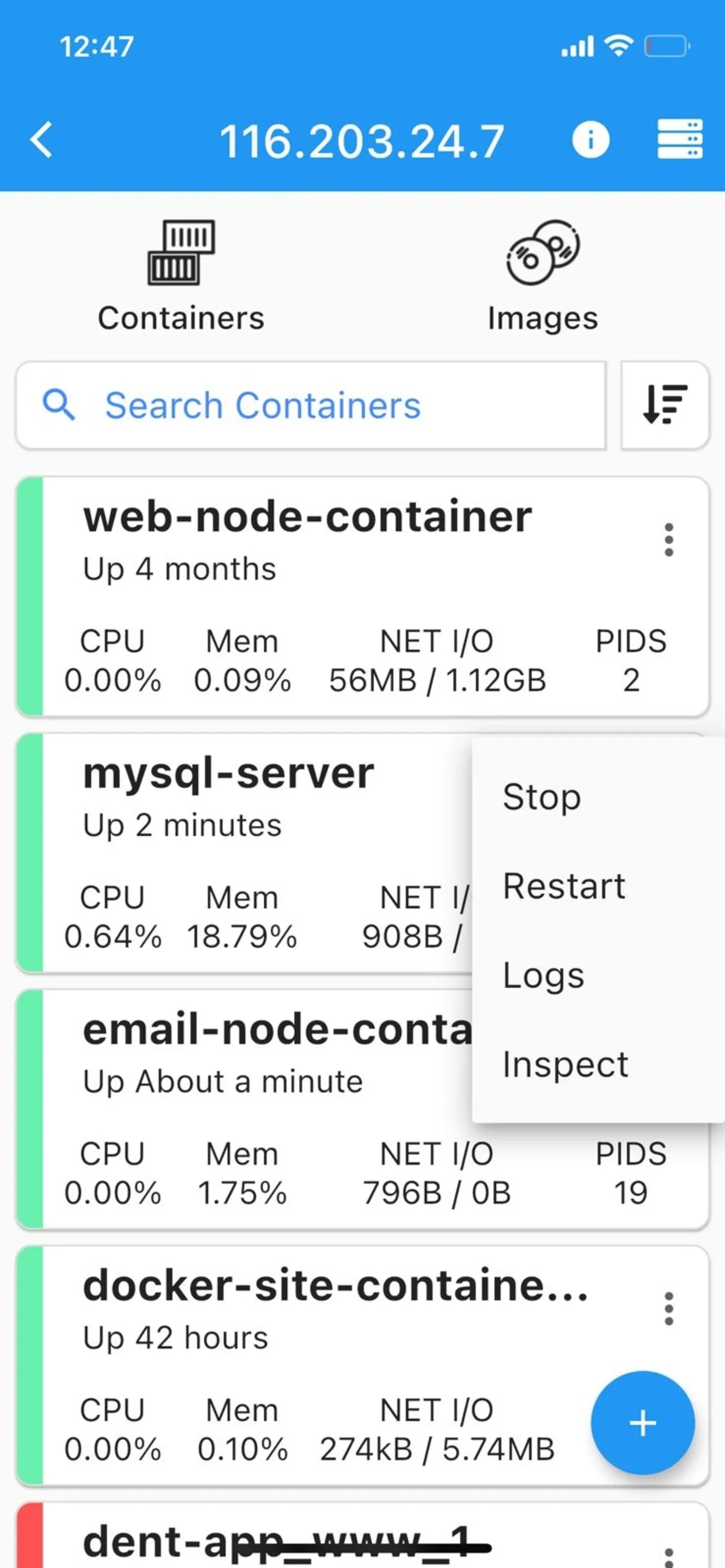 Docker Management Lite | Indus Appstore | Screenshot