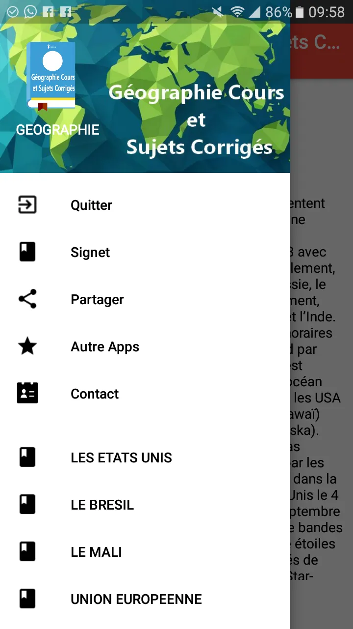 Géographie Cours et Sujets Cor | Indus Appstore | Screenshot