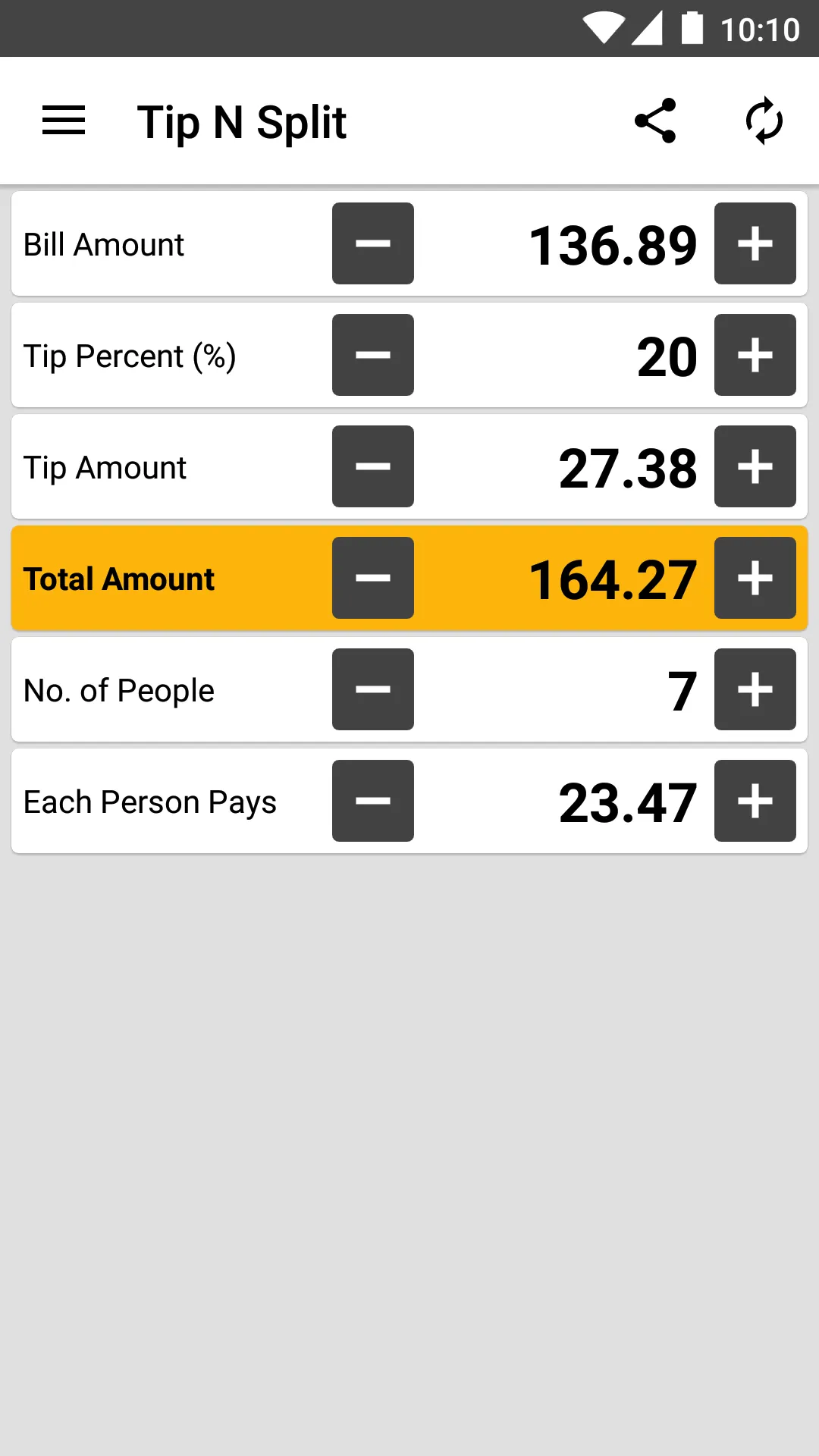 Tip N Split Tip Calculator | Indus Appstore | Screenshot