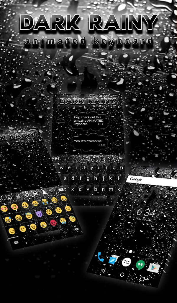 Dark Rainy Keyboard Wallpaper | Indus Appstore | Screenshot