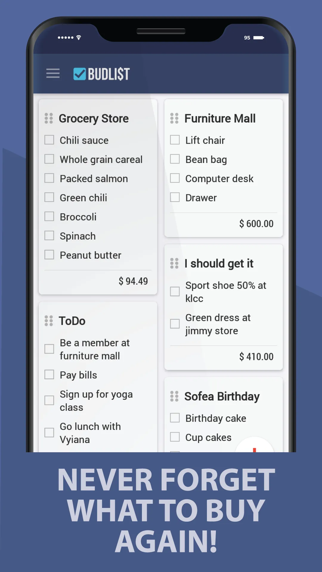 Grocery Shopping List -BudList | Indus Appstore | Screenshot