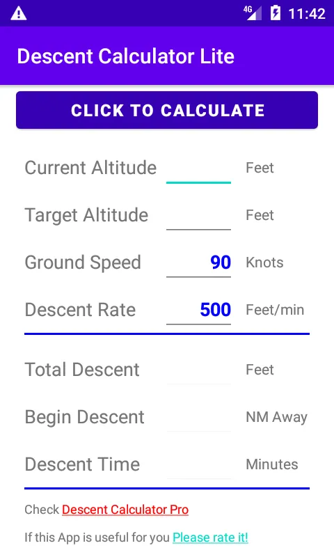 Airplane Descent Calculator LT | Indus Appstore | Screenshot