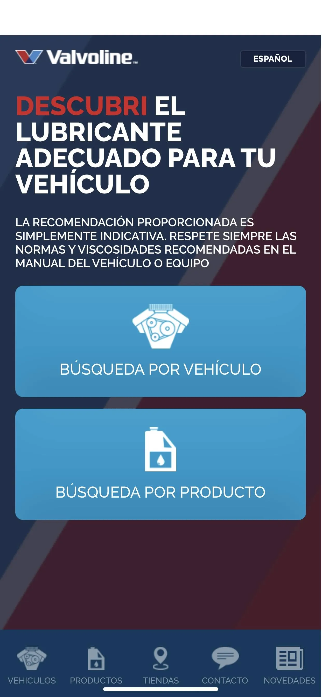 Valvoline Latinoamérica | Indus Appstore | Screenshot