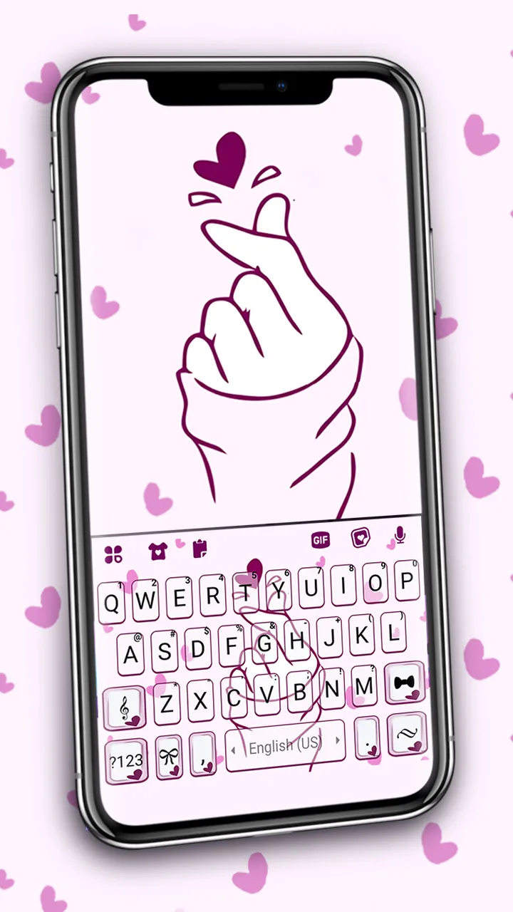 Purple Hand Heart Keyboard Bac | Indus Appstore | Screenshot