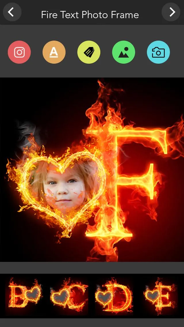 Fire Text Photo Frame | Indus Appstore | Screenshot