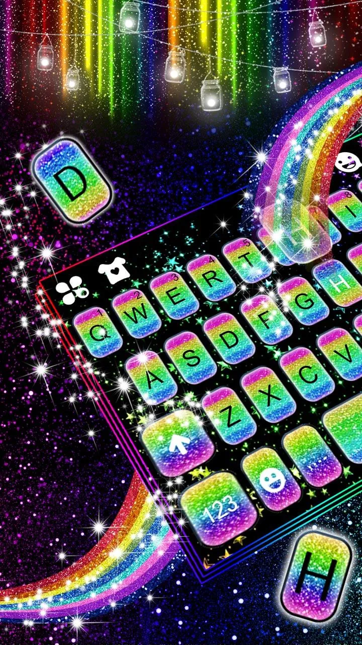 Rainbow Glitter Keyboard Theme | Indus Appstore | Screenshot