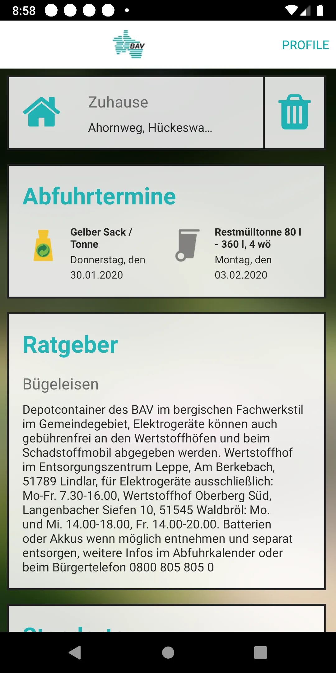 abfallapp BAV | Indus Appstore | Screenshot