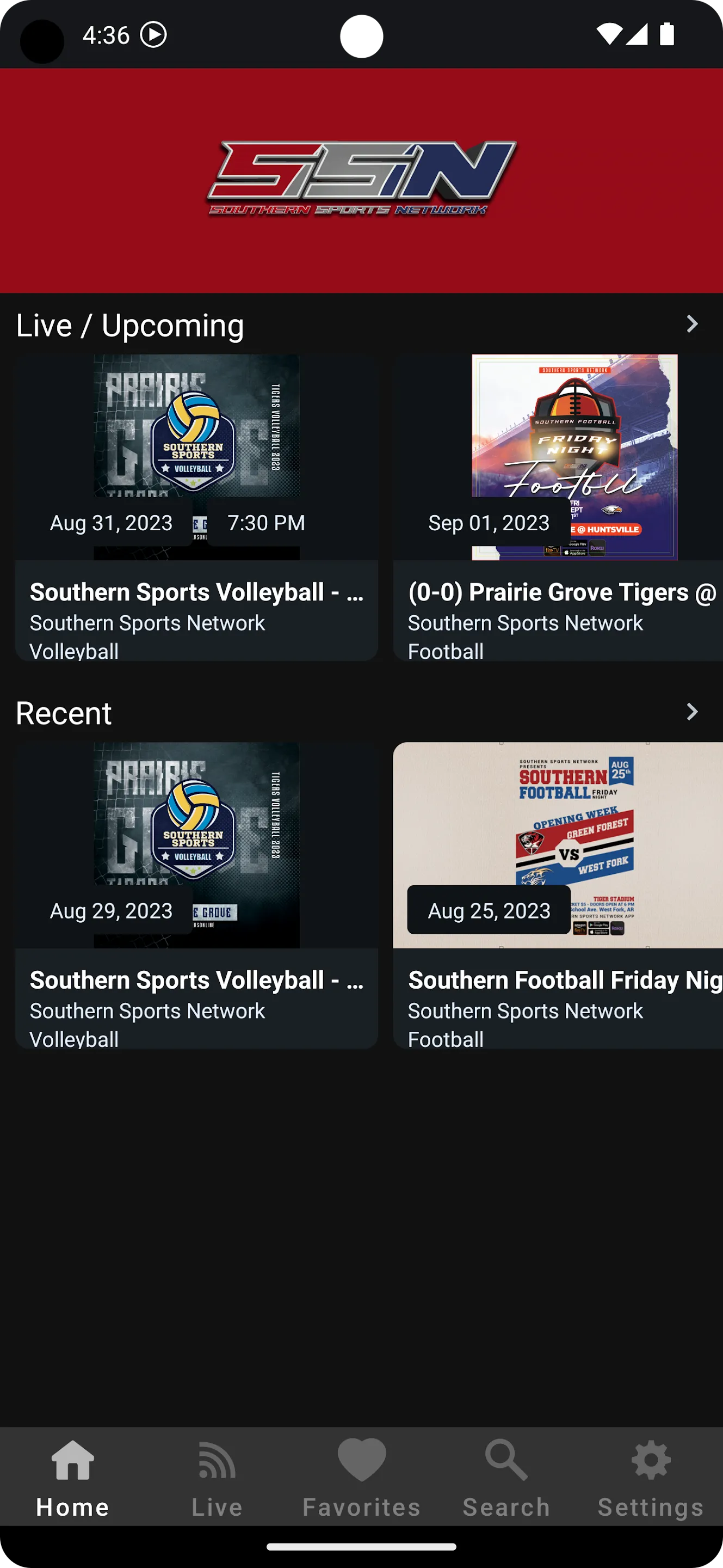 Southern Sports Network | Indus Appstore | Screenshot