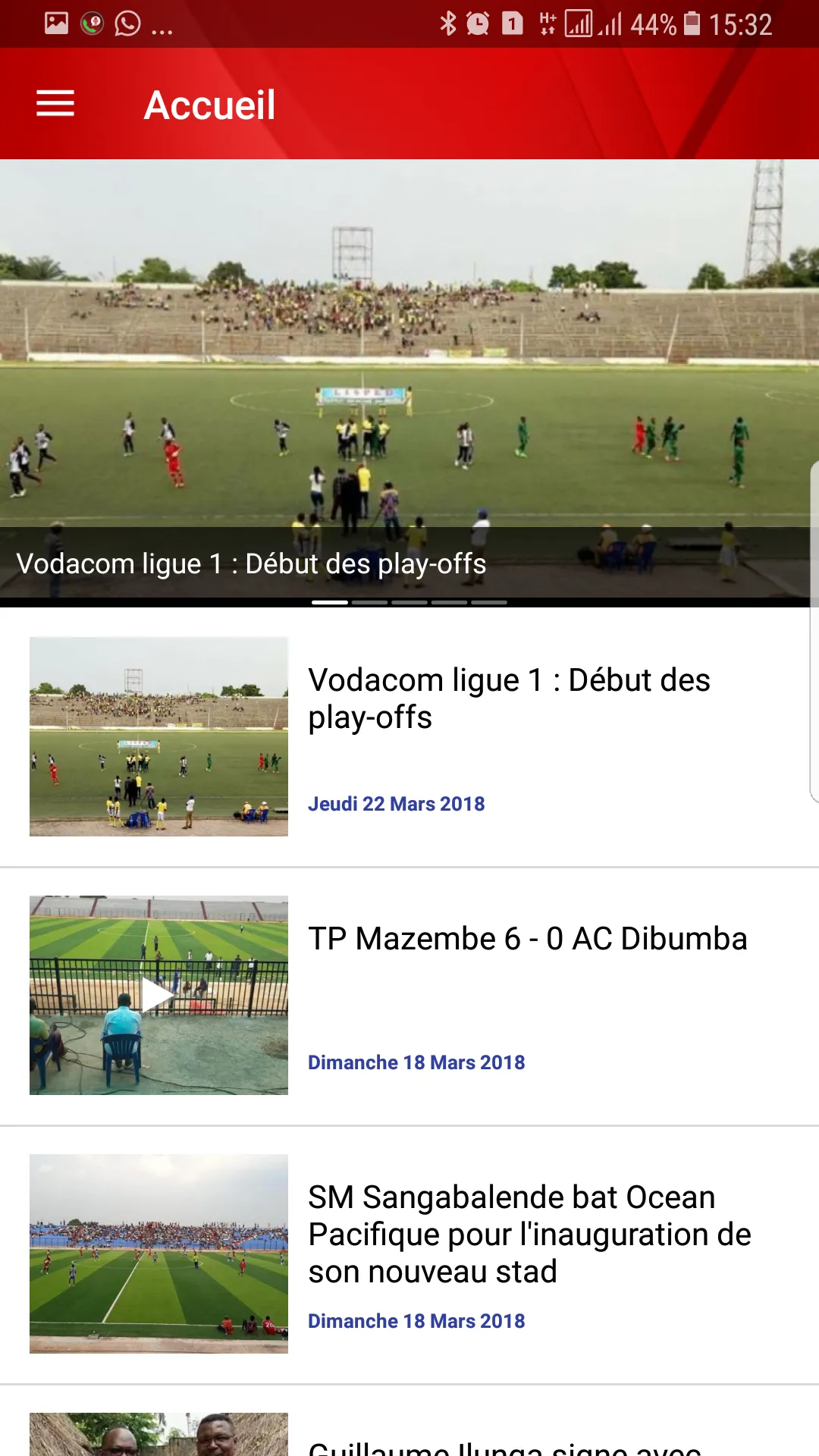 Vodacom Ligue 1 | Indus Appstore | Screenshot