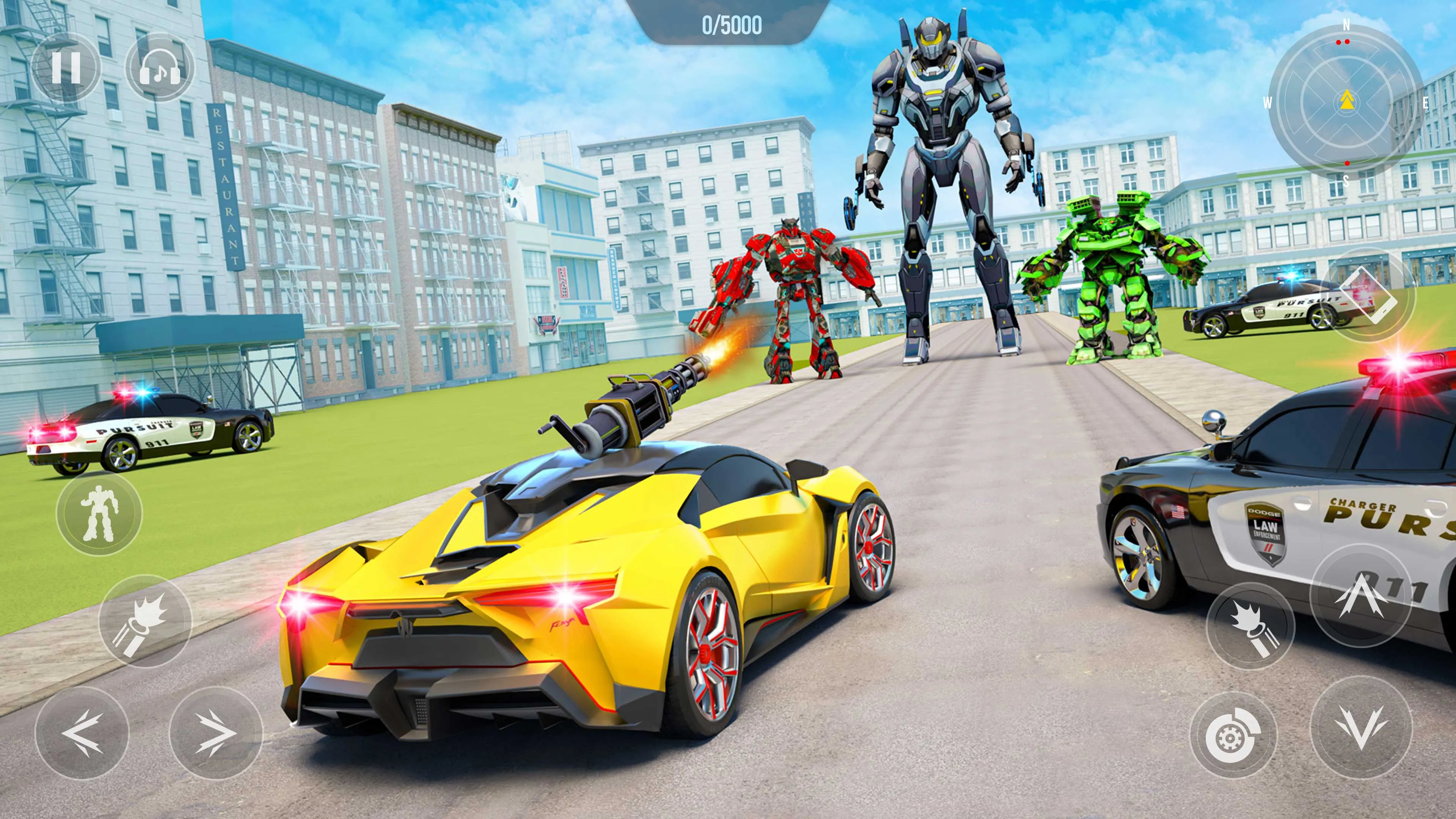 Flying Car Robot Shooting Game | Indus Appstore | Screenshot