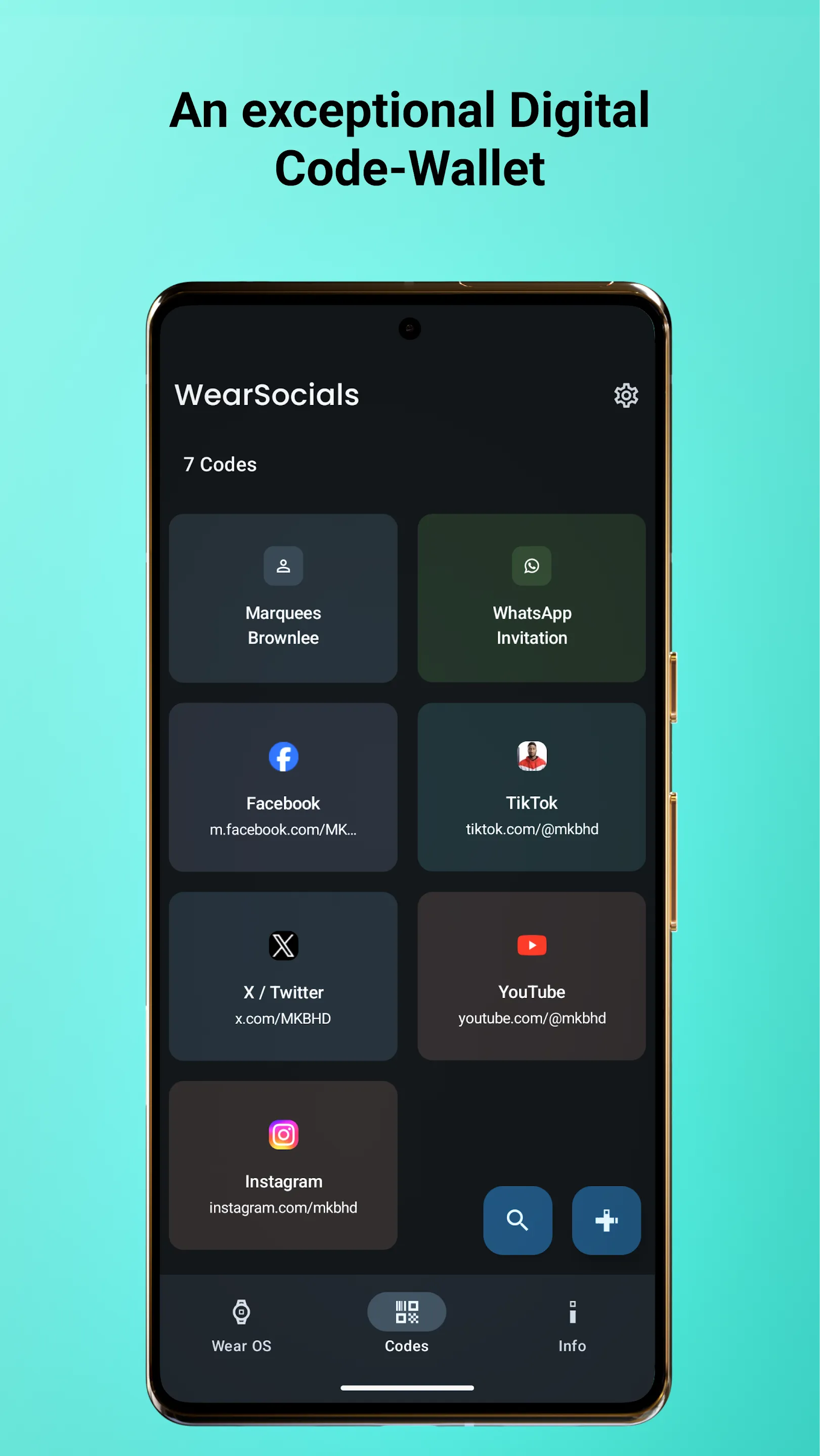 WearSocials - Code Wallet | Indus Appstore | Screenshot